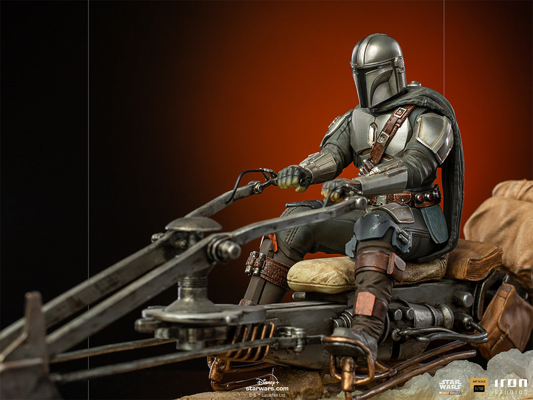 The Mandalorian on Speederbike Statue Star Wars Art Scale 1/10 Figur