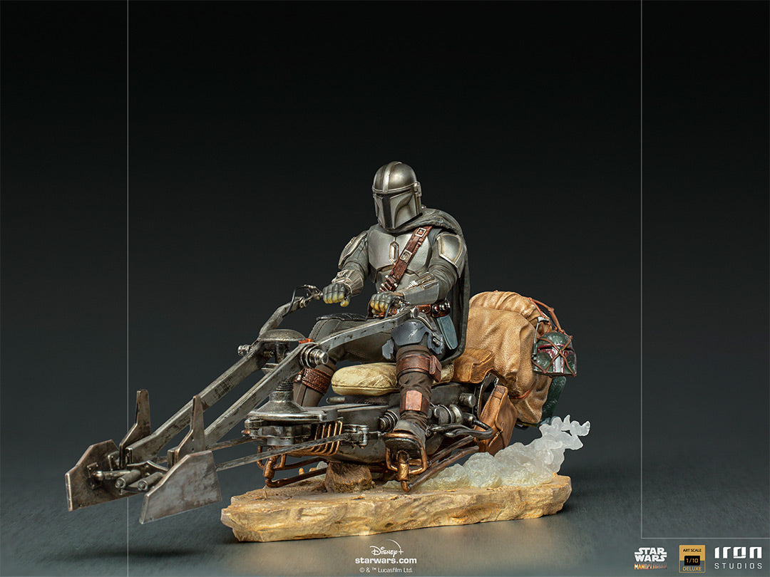 The Mandalorian on Speederbike Statue Star Wars Art Scale 1/10 Figur