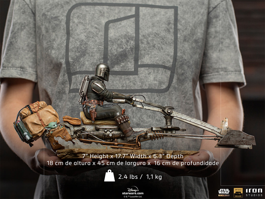 The Mandalorian on Speederbike Statue Star Wars Art Scale 1/10 Figur