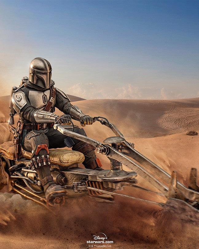 The Mandalorian on Speederbike Statue Star Wars Art Scale 1/10 Figur