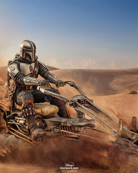 The Mandalorian on Speederbike Statue Star Wars Art Scale 1/10 Figur