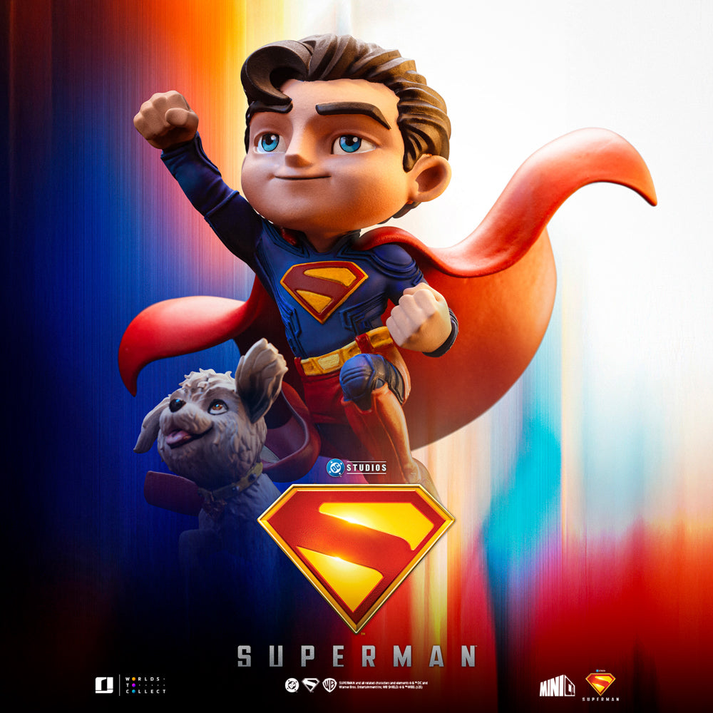 Superman Minifigur mit Krypto Statue aus Superman: Legacy - Minico