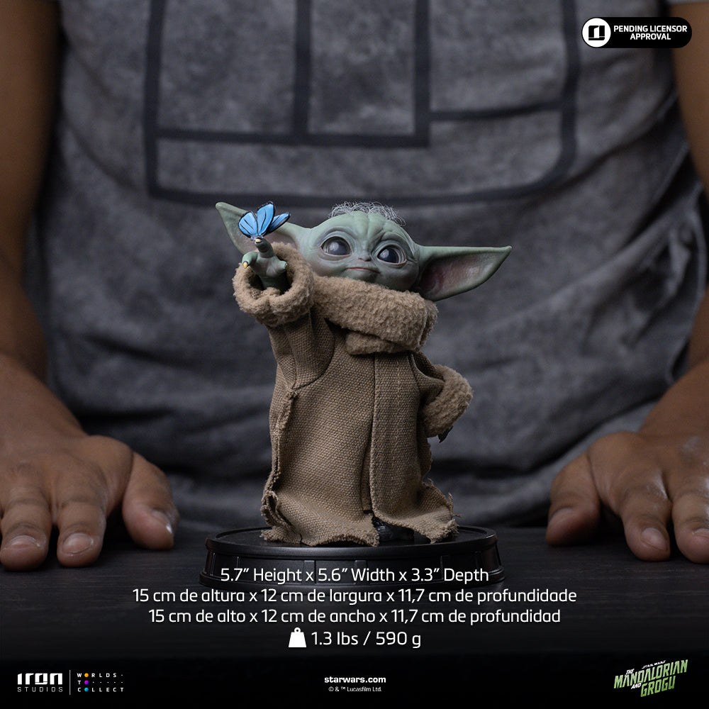 Grogu Statue Butterfly Wonder Star Wars Mandalorian Movie Legacy Replica 1/4 Figur