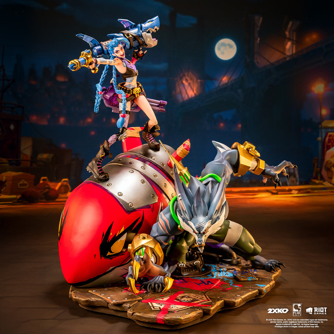 Jinx & Warwick Statue 2XKO League of Legends Pure Arts 1/10 Scale