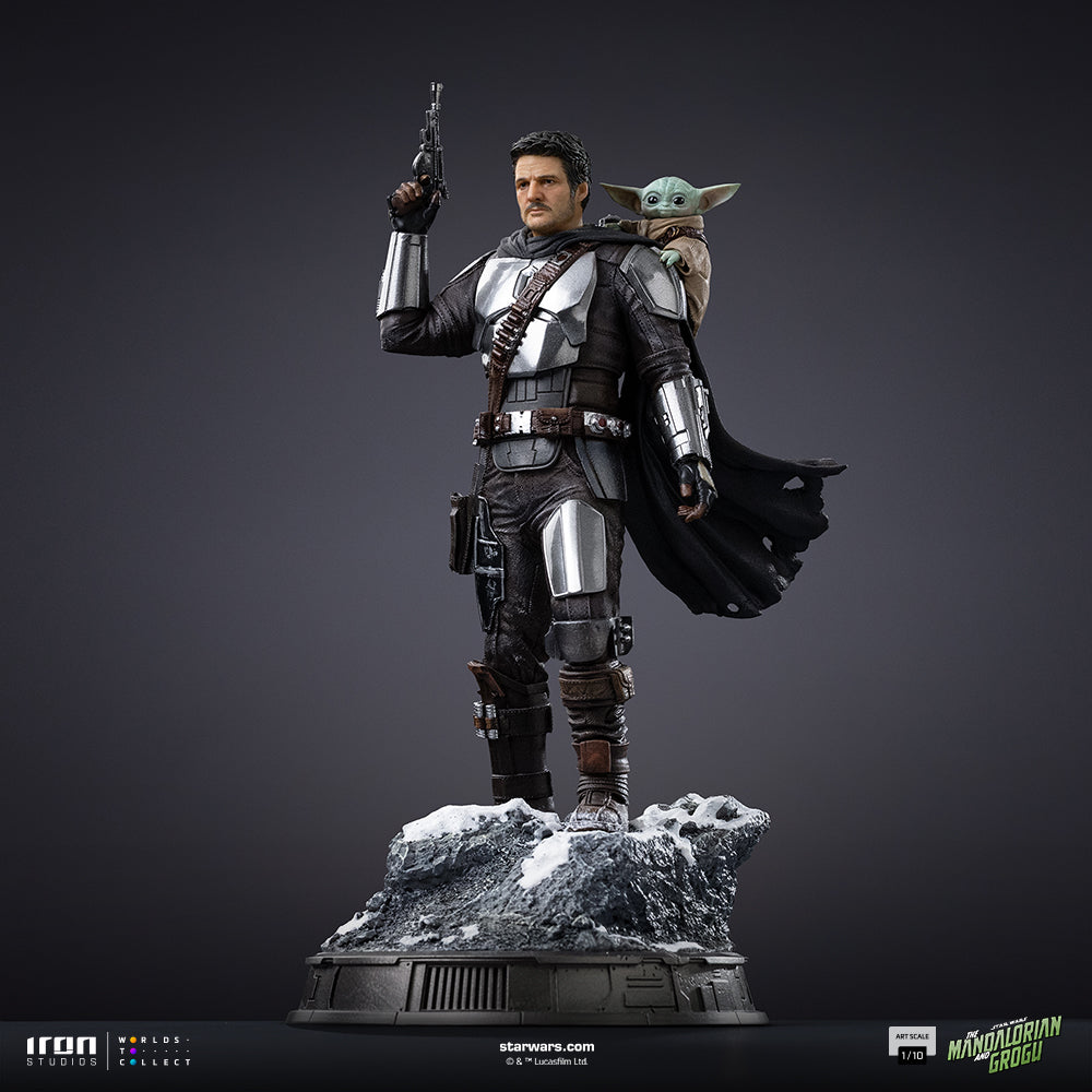 The Mandalorian & Grogu Statue Star Wars Mandalorian Movie Art Scale 1/10 Figur