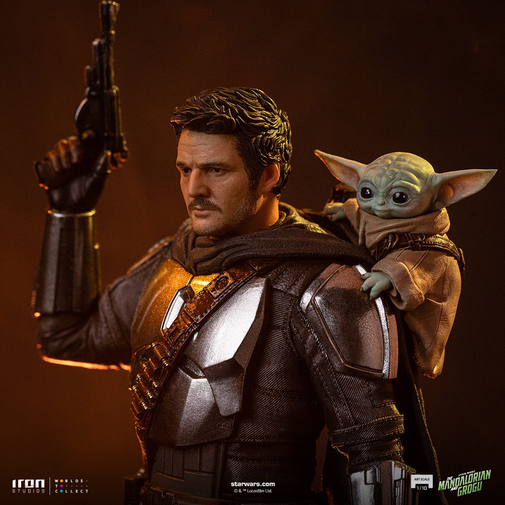 The Mandalorian & Grogu Statue Star Wars Mandalorian Movie Art Scale 1/10 Figur