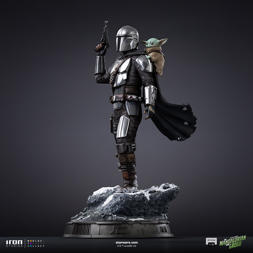 The Mandalorian & Grogu Statue Star Wars Mandalorian Movie Art Scale 1/10 Figur