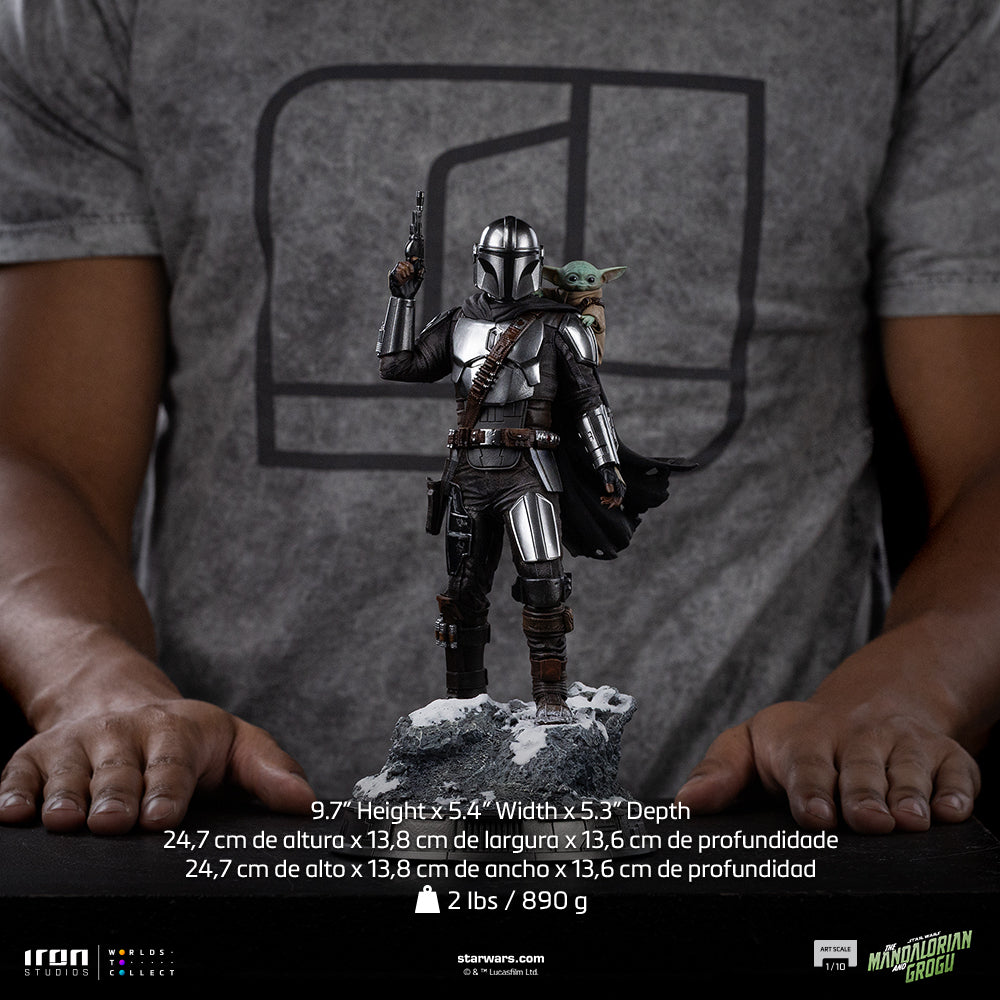 The Mandalorian & Grogu Statue Star Wars Mandalorian Movie Art Scale 1/10 Figur